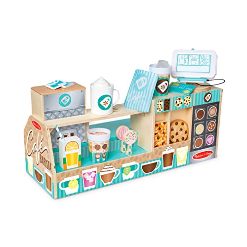 Melissa & Doug Coffee Shop, Kaffeebar aus Holz für Kinder ab 3 Jahren, 36 Teile für ein realistisches Spielerlebnis von Melissa & Doug