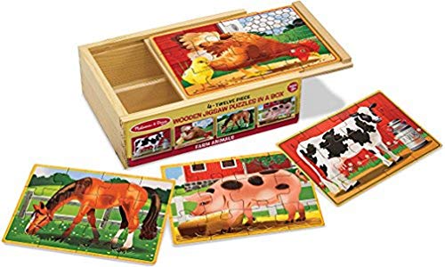 Melissa & Doug Farm Animals Puzzles in a Box | Puzzles | Wooden Toy | 3+ | Gift for Boy or Girl von Melissa & Doug