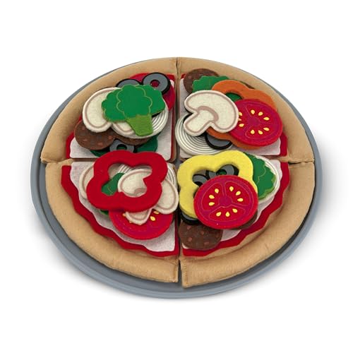 Melissa & Doug Pizzaspielset | Rollenspielzeug | Essensspiel | Sensorisch Spielzeug | 3+ | Geschenk für Jungen oder Mädchen von Melissa & Doug