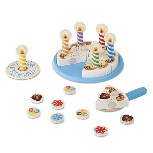 Melissa & Doug Geburtstagskuchen aus Holz - mit 18 Deko-Elementen und 7 Kerzen, 6-teiliger Kuchen zum Dekorieren, Schneiden und Servieren, für Kinder ab 3 Jahren Melissa & Doug Geburtstagskuchen aus Holz - mit 18 Deko-Elementen und 7 Kerzen, 6-teiliger Kuchen zum Dekorieren, Schneiden und Servieren, für Kinder ab 3 Jahren von Melissa & Doug
