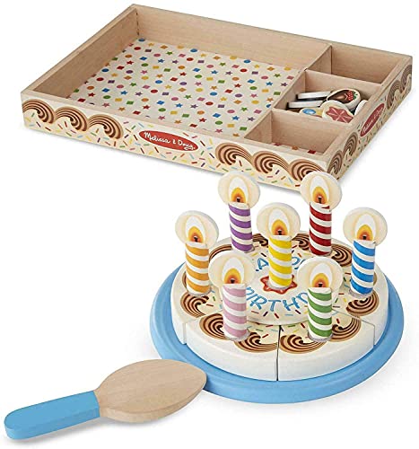 Melissa & Doug Geburtstagskuchen aus Holz | Fantasiespiel | Essensspiel | 3+ | Geschenk für Jungen oder Mädchen von Melissa & Doug