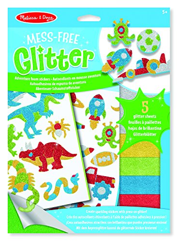 Melissa & Doug Glitzernde Aufkleber ohne Kleckern - Abenteuer (17 Schaumsticker, 3 Glitzerbögen) von Melissa & Doug