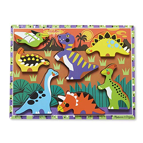 Melissa & Doug 13747 Dinosaurs Chunky Puzzle Puzzles Wooden Toy 3+ Gift for Boy or Girl, 2.54 cm*30.48 cm*23.368 cm von Melissa & Doug