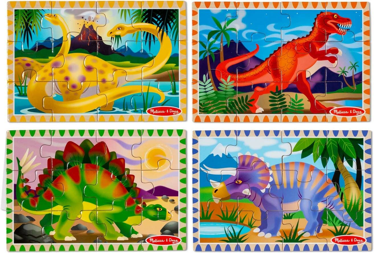 Melissa &  Doug Holzpuzzles Dinosaurier 4-in-1, 12 Teile von Melissa & Doug