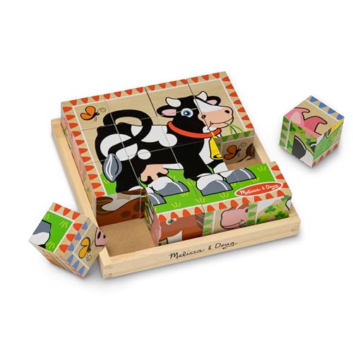 Melissa & Doug Holzwürfel-Puzzle - Bauernhofszenen von Melissa & Doug