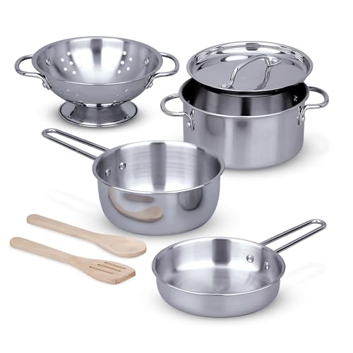 Melissa & Doug Kinderküchen-Topfset aus Edelstahl | 8-teilig | Mit Töpfen, Pfanne und Küchenhelfern | Für Kinder ab 3 Jahren Melissa & Doug Kinderküchen-Topfset aus Edelstahl | 8-teilig | Mit Töpfen, Pfanne und Küchenhelfern | Für Kinder ab 3 Jahren von Melissa & Doug