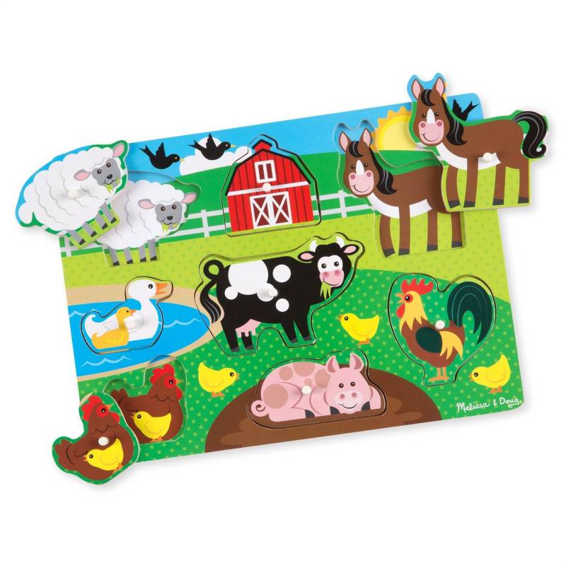 Melissa &  Doug Knopfpuzzle Bauernhoftiere 8 Teile von Melissa & Doug