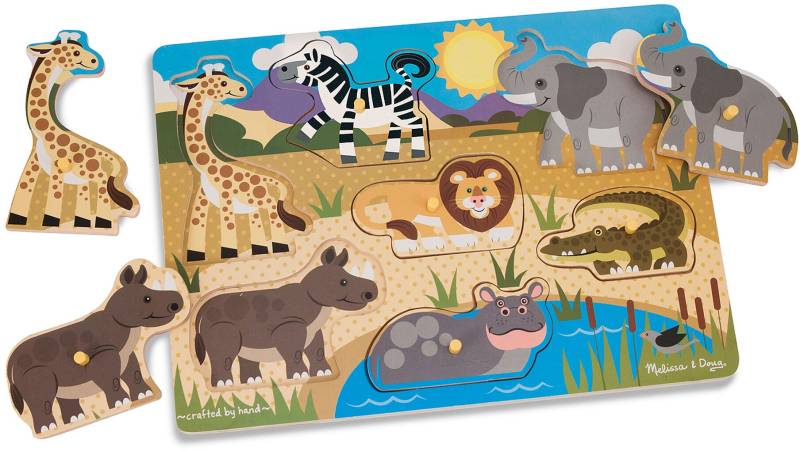 Melissa &  Doug Knopfpuzzle Safari, 7 Teile von Melissa & Doug