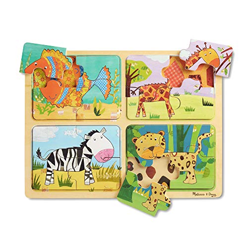 Melissa & Doug Natural Play Holzpuzzle: Tiermuster (Vier 4-teilige Tierpuzzles) von Melissa & Doug