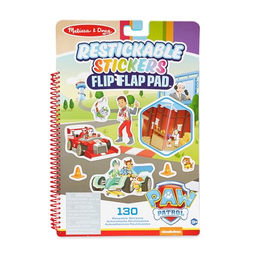 Melissa & Doug |PAW Patrol | Block mit Klappen und wiederaufklebbaren Stickern | Klassische Missionen | 130 wiederverwendbare Sticker von Melissa & Doug