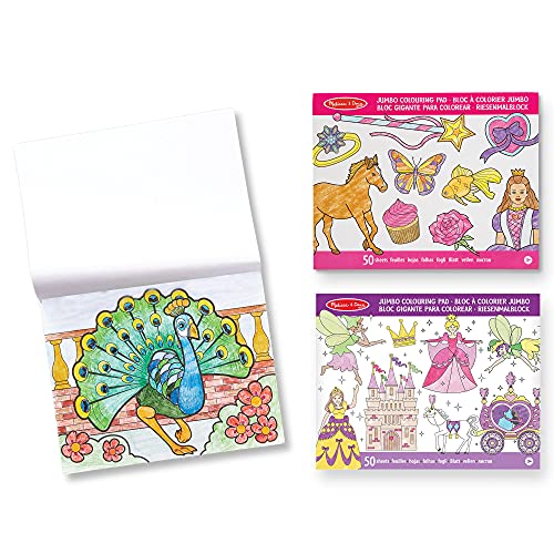 Melissa & Doug | Pack mit 3 | Jumbo-Malblöcken – Prinzessin & Fee, Tiere und Rosa von Melissa & Doug