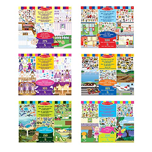Melissa & Doug | Pack mit 6 wiederverwendbare Sticker-Blöcken – Spielhaus, Ankleiden, Lebensräume, Meine Stadt, Fahrzeuge und Feen. Melissa & Doug | Pack mit 6 wiederverwendbare Sticker-Blöcken – Spielhaus, Ankleiden, Lebensräume, Meine Stadt, Fahrzeuge und Feen. von Melissa & Doug
