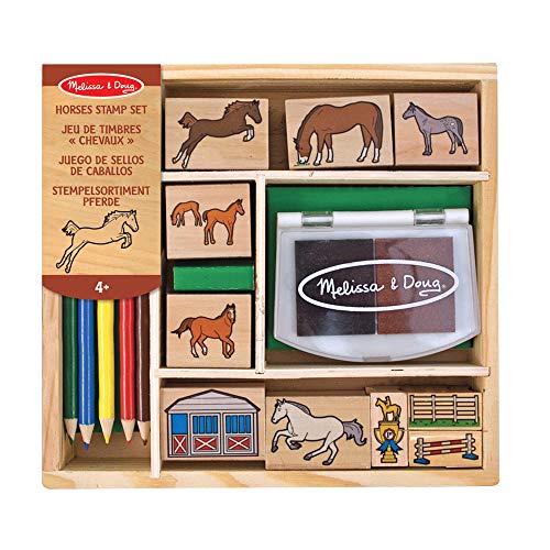 Melissa & Doug Pferdestempelset | Kunsthandwerk | Stempelsets und -schablonen | 4+ | Geschenk für Jungen oder Mädchen von Melissa & Doug