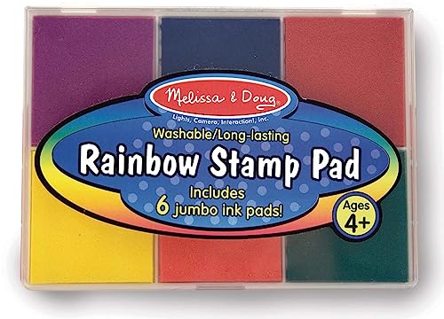 Melissa & Doug Regenbogen-Stempelkissen für Kinder ab 4 Jahren, 6 Farben, auswaschbare Tinte von Melissa & Doug