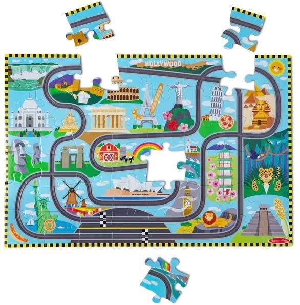 Melissa &  Doug Rennstrecke Bodenpuzzle &  Spielset 48 Teile von Melissa & Doug