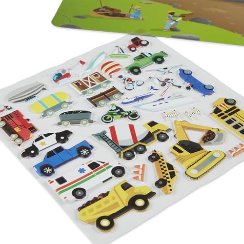 Melissa & Doug Reusable Puffy Stickers-Vehicles, Activity Books, Boy or Girl age 4 von Melissa & Doug