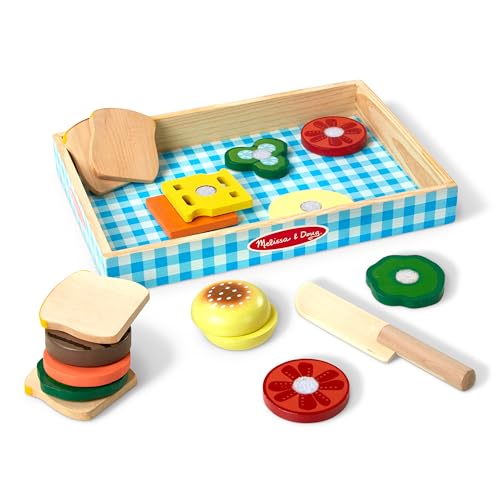 Melissa & Doug Sandwich Making Set: 16 Mix-n-match Pieces and Wooden Knife von Melissa & Doug