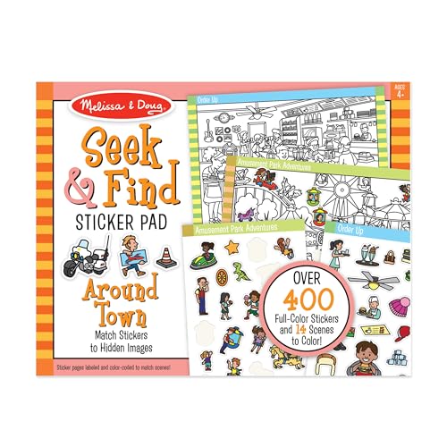 Melissa & Doug Seek and Find Sticker Pad – Around Town (400+ Stickers, 14 Scenes to Color) von Melissa & Doug