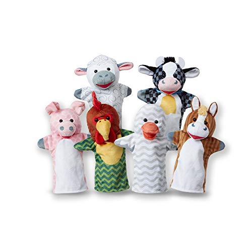 Melissa & Doug Stallfreunde- Handpuppen, 6er-Set (Kuh, Schaf, Pferd, Ente, Huhn, Schwein), Ab3945 von Melissa & Doug