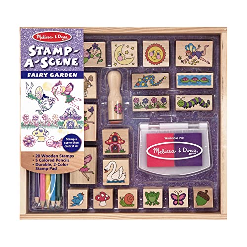 Melissa & Doug Stamp-a-scene-Märchengarten | Kunsthandwerk | Stempelsets und -schablonen | 4+ | Geschenk für Jungen oder Mädchen von Melissa & Doug