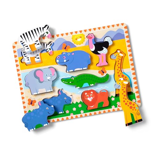 Melissa & Doug Klobiges Safari-Holzpuzzle - 8 Teile von Melissa & Doug