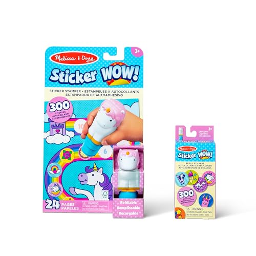 Melissa & Doug WOW Einhorn-Sticker-Stempel-Set mit 600 Stickern, Aufkleberstempel & Aktivitätenblock von Melissa & Doug