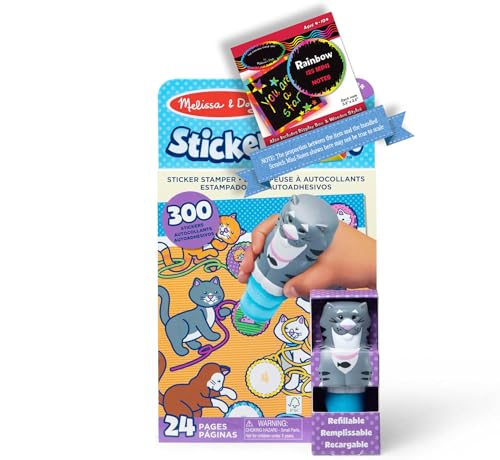 Melissa & Doug Sticker Wow! Cat - Activity Pad & Sticker Stamper Bundle mit 1 Thema kompatibles M&D Scratch Fun Mini-Pad (50235) von Melissa & Doug