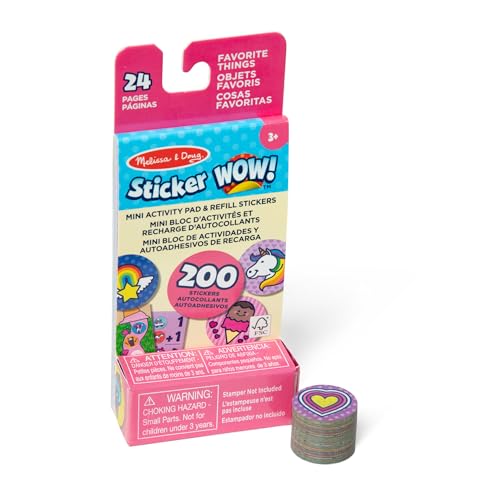 Melissa & Doug Sticker Wow Nachfüllset Lieblingssachen mit 200 Stickern & 24-seitigem Mini-Aktivitätenblock | Zur Verwendung mit einem Sticker-Stempel | Für Kinder ab 3 Jahren Melissa & Doug Sticker Wow Nachfüllset Lieblingssachen mit 200 Stickern & 24-seitigem Mini-Aktivitätenblock | Zur Verwendung mit einem Sticker-Stempel | Für Kinder ab 3 Jahren von Melissa & Doug