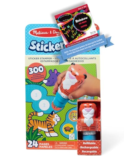 Melissa & Doug Sticker Wow! Tiger: Activity Pad & Sticker Stamper Bundle mit 1 Thema kompatibles M&D Scratch Fun Mini-Pad (32014) von Melissa & Doug