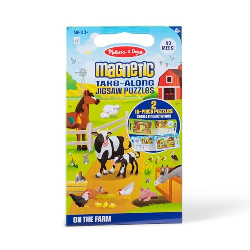 Melissa & Doug Take-Along Magnetic Jigsaw Puzzles Travel Toy – On The Farm (2 15-Piece Puzzles) von melissa & doug