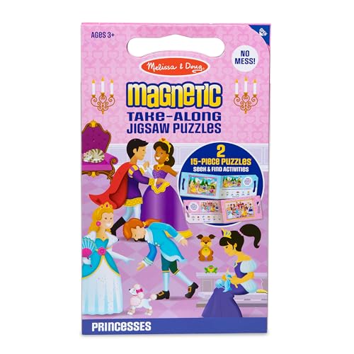 Melissa & Doug Take-Along Magnetic Jigsaw Puzzles Travel Toy – Princesses (2 15-Piece Puzzles) von Melissa & Doug