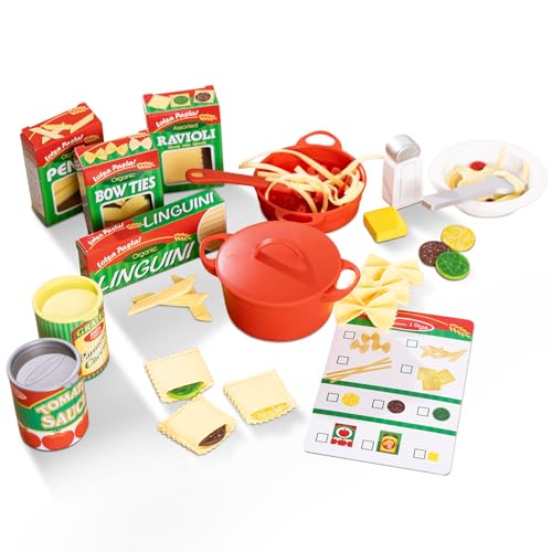 Melissa & Doug Pasta Spielset - 50+ Teile inklusive verschiedener Spiel-Nudelsorten aus Filz, Töpfe und Küchenhelfer für realistisches Rollenspiel, für Kinder ab 3 Jahren Melissa & Doug Pasta Spielset - 50+ Teile inklusive verschiedener Spiel-Nudelsorten aus Filz, Töpfe und Küchenhelfer für realistisches Rollenspiel, für Kinder ab 3 Jahren von Melissa & Doug