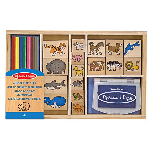 Melissa & Doug Tierstempelset | Kreatives | Holzspielzeug | Stempelsets und -schablonen für Kinder | 4+ | Geschenk für Jungen oder Mädchen von Melissa & Doug