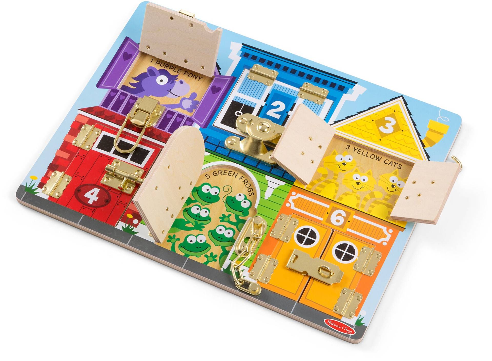 Melissa &  Doug Verschlussplatte mit 6 Türchen und Tieren von Melissa & Doug