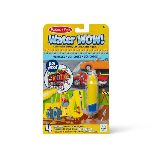 Melissa & Doug Water Wow Wassermalbuch Fahrzeuge mit Spiralbindung und Wasserstift | 4 Motivseiten | Stift auffüllbar | Für Kinder ab 3 Jahren - FSC zertifizierte Melissa & Doug Water Wow Wassermalbuch Fahrzeuge mit Spiralbindung und Wasserstift | 4 Motivseiten | Stift auffüllbar | Für Kinder ab 3 Jahren - FSC zertifizierte von Melissa & Doug
