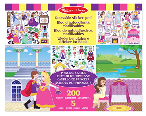 Melissa & Doug Wiederverwendbare Stickerbücher PrinzessinnSchloss | Reiseaktivitäten für Kleinkinder | Wiederverwendbare Sticker ideal für unterwegs im Auto oder Flugzeug |Kinderbücher Alter 3-4 Jahre von Melissa & Doug