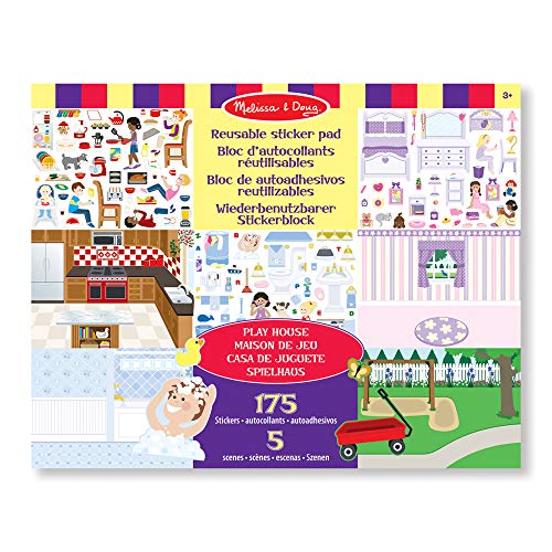 Melissa & Doug Wiederverwendbare Stickerbücher Spielhaus | Reiseaktivitäten für Kleinkinder | Wiederverwendbare Sticker ideal für unterwegs im Auto oder Flugzeug |Kinderbücher Alter 3-4 Jahre von Melissa & Doug