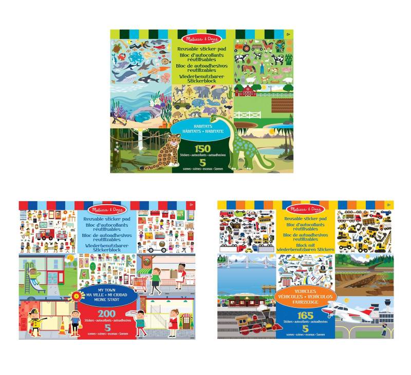 Melissa &  Doug Wiederverwendbare Stickersets - Habitate, Fahrzeuge und Stadt von Melissa & Doug