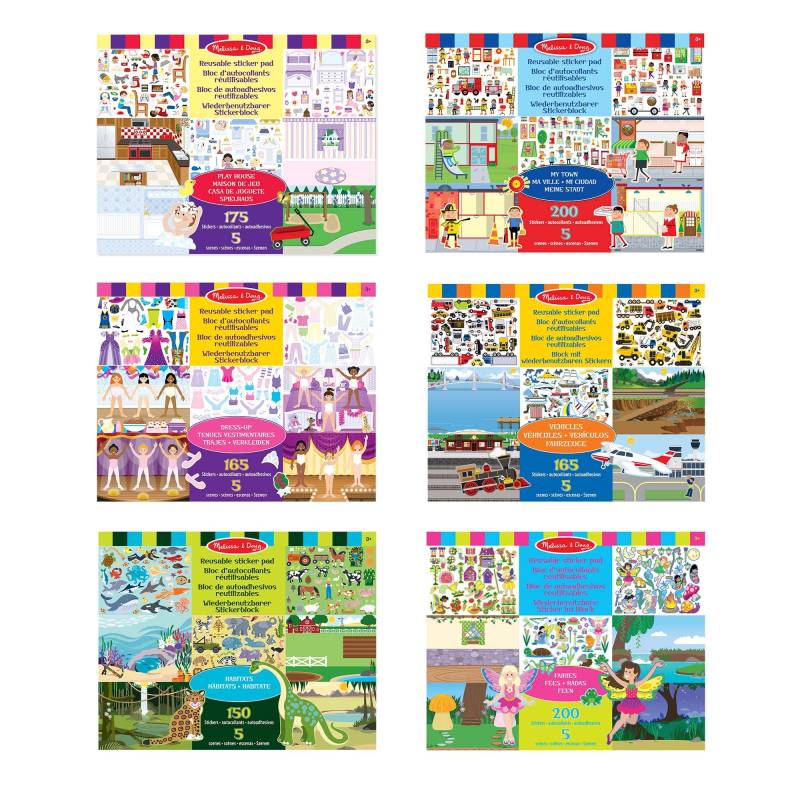 Melissa &  Doug Stickersets Wiederverwendbar, 6er-Pack von Melissa & Doug