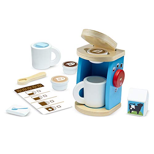 Melissa & Doug Holzset zum Brühen und Servieren von Kaffee | Fantasiespiel | Essensspiel | 3+ | Geschenk für Jungen oder Mädchen von Melissa & Doug