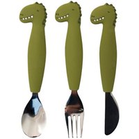 Kinderbesteck Set aus Silikon 3-teilig - Mr. Dino Kinderbesteck Set aus Silikon 3-teilig - Mr. Dino von TRIXIE