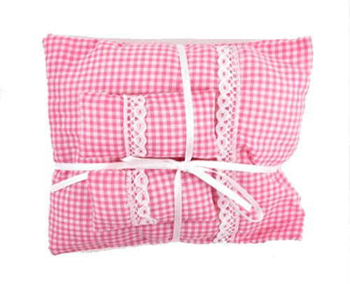 Melody Jane Puppenhaus Pink Gingham Doppel Bettwäsche Set 1:12 Schlafzimmer Zubehör von Melody Jane