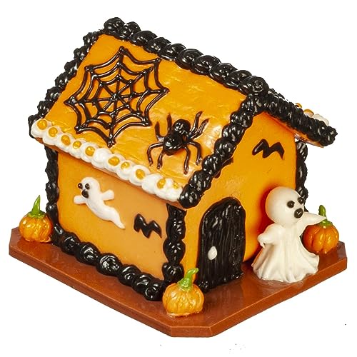 Puppenhaus Halloween Lebkuchenhaus Spinnen Netz Kuchen Festlich Party Zubehör von Melody Jane Dolls Houses