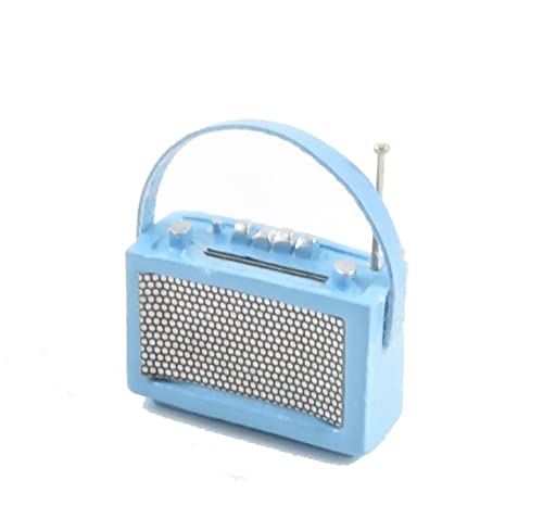 Melody Jane Puppenhaus 1960's Babyblau Transistor Radio Miniatur 1:12 Maßstab Zubehör von Melody Jane