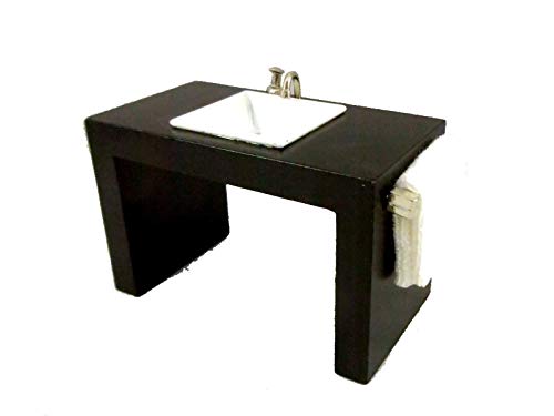 Melody Jane Puppenhaus Badezimmer Möbel Modern Waschbecken in Schwarz Einheit Melody Jane Puppenhaus Badezimmer Möbel Modern Waschbecken in Schwarz Einheit von Melody Jane