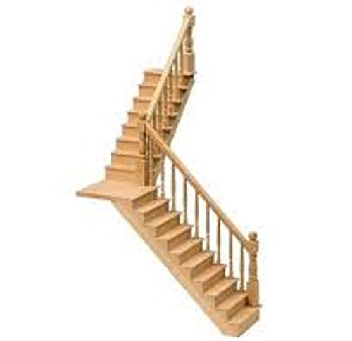 Melody Jane Puppenhaus Gerade oder Abgewinkelt Treppe & Landung Set Miniatur DIY Holz Treppe von Melody Jane