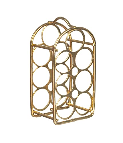 Melody Jane Puppenhaus Gold 7 Flasche Wein Rack Miniatur Verbindung Bistro Küchenzubehör 1:12 von Melody Jane