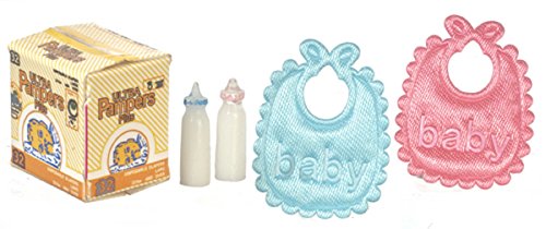 Melody Jane Puppenhaus Kinderzimmer Zubehör Set Baby Mädchen Jungen Lätzchen Flaschen von Melody Jane