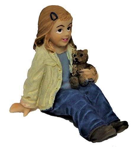 Melody Jane Puppenhaus Kleines Mädchen Sitzender Teddy 1:12 Menschen Harz Figuren von Melody Jane