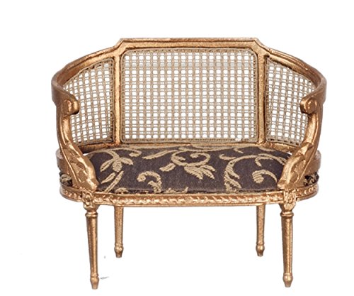 Melody Jane Puppenhaus Louis XIV Klein Möbel Gold Rattan Sofa Miniatur 1:12 JBM Möbel von Melody Jane